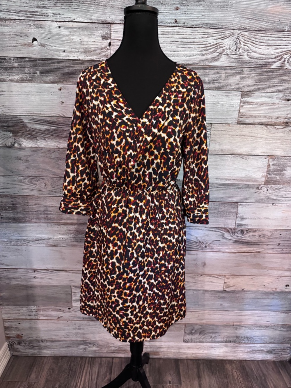 Merona Leopard Print Dress in Black, Brown, Gold